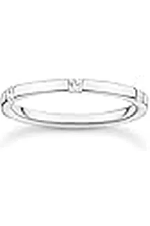 Thomas Sabo Anillo para mujer con piedras blancas, 60, Plata de ley, Zirconia cúbica