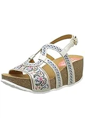 Desigual Bio9 Anissa Flower, Heels Sandals Mujer, Blanco (White 1000), 36 EU
