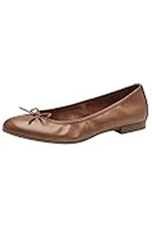 Tamaris Bailarina para Mujer, Piel, Cómoda, Nuez, 42 EU