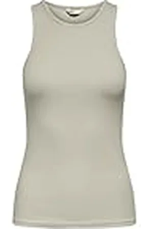 ONLY Onlkenya Rib Camiseta sin Mangas Jrs Noos Top, Piedra Pumice, Large para Mujer