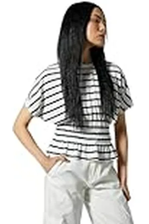Koton Loose Fit Crew Neck Elastic Waist T-Shirt Blouse, , M Mujeres