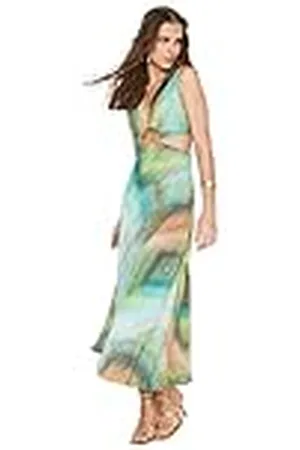 Trendyol Vestido Estampado, Multicolor, 36 para Mujer