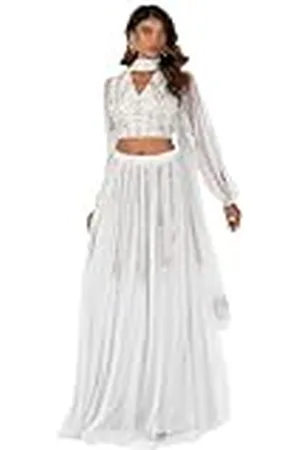 Maya Deluxe Indian Traditional Dress Women Outfit Lengha Choli Lehenga Saree Skirt and Top Dupatta Coord Set for Wedding Guest, , 8 para Mujer