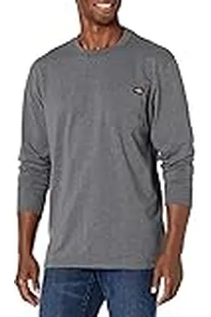 Dickies Cuello Redondo Pesado de Manga Larga Camisa de utilidades de Trabajo, , S para Hombre