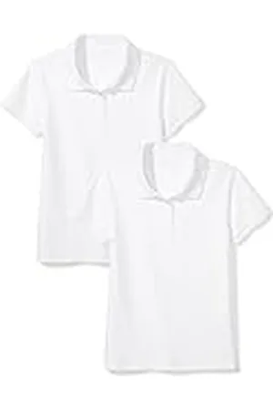 Amazon Polo de Uniforme de Doble Punto y Manga Corta Niña, Pack de 2, , 4 años