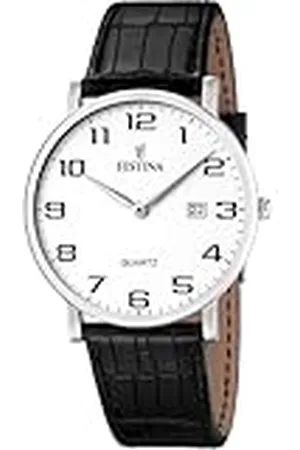 Festina Reloj Hombre F16476/1 Correa Clasico Caja de Acero Inoxidable 316l Plateado Correa de Piel Negro