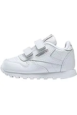 Reebok CL LTHR 2V, Zapatillas Unisex niños, White/Carbon/VECBLU, 20 EU