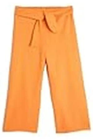 Koton Linen Trousers Wide Leg Belt Detail Elastic Waistband, Pantalón Niña, Calzoncillos Niñas