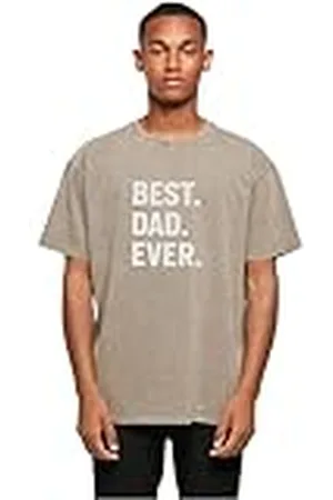 Merchcode Mp0006833-fathers Day-Best Dad Ever Acid Washed Heavy Oversized tee Camiseta, Color Caqui, 3XL Hombres