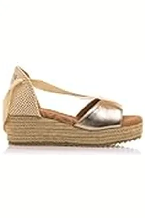 MTNG Sandalias de cuña Mujer Sandalias de cuña Lita 59554 Mujer | Sandalias de cuña Casual | Cierre con Lazo | 57000 | Oro