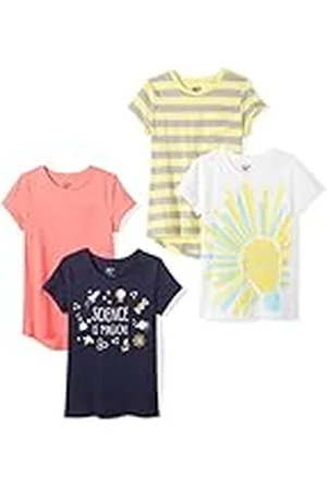 Amazon Camisetas de manga corta - colores interrumpidos Niña, Pack de 4, , 2 años