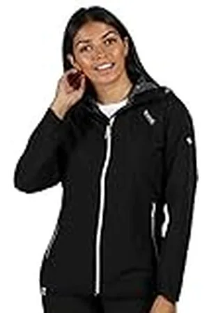 Regatta Imber III - Chaqueta Técnica con Capucha, Tejido Impermeable Y Transpirable, Costuras Selladas Y Forro De Malla Jackets Waterproof Shell, Mujer, Black, 20