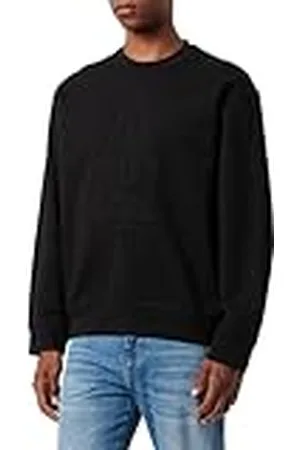 Armani Exchange AX Stacked Logo Cotton French Terry Crewneck Sudadera, , XL para Hombre