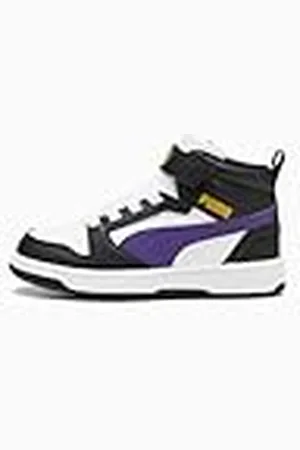 PUMA Rebound V6 Mid AC+ PS, Zapatillas Unisex niños, White Team Violet Black, 28 EU