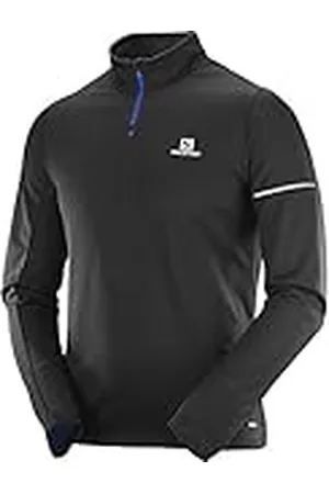 Salomon Sudadera, agile hz mid, mezcla de sintéticos, negro (Black y Surf The Web), hombre, talla: M