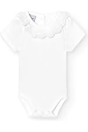 BABIDU Body Bebé Manga Corta Algodón 100%, Body Bebé Recien Nacido Con Cuello Volante Bolillo, Tejido Transpirable Suave y Hipoalergénico Piel Sensible, Ropa Bebé Niño y Niña Unisex, Basicos Verano
