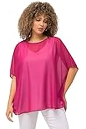 Ulla Popken Chiffonbluse Camisa Cami, fuchsiapink, 20-26 para Mujer