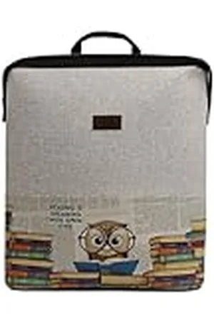 Dogo Unisex Vegan Gris Fait Main et Mode Sac à dos - The Wise Owl Motif