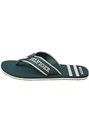 Tommy Hilfiger Sandalias de Dedo par Hombre Sporty Beach Sandal, Verde (Hunter), 40