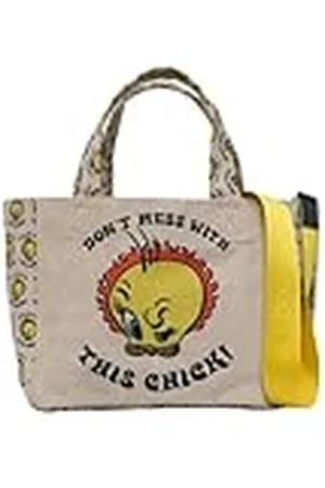 Dogo Femme Vegan Crème Medium Tote Bag - Warner Bros Tweety, The Chick! Motif
