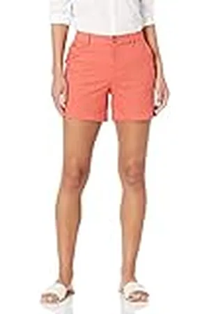 Amazon Pantalón Corto Caqui de Talle Medio Ajustado y con Entrepierna de 13 cm (Disponible En Cortes Rectos y Curvos) Mujer, , 38-40