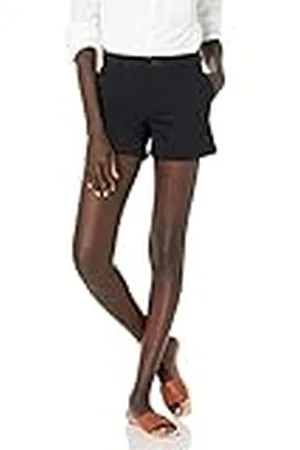Amazon Pantalón Corto Caqui de Talle Medio Ajustado y con Entrepierna de 9 cm Mujer, , 40-42