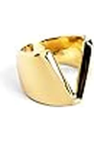 SINGULARU Anillo Personalizado Letter Signet. Macizo Ajustable. Latón con Acabado Baño de de 18 Kt. Talla Unica. Joyas para Mujer. Letra V