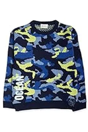Tuc Tuc Jersey de Tricot, de Color Azul con Estampado de océano Azul y Verde y Letrero 
