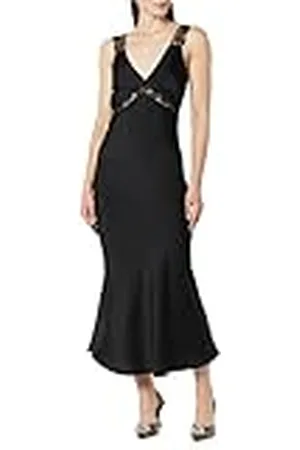 THE DROP Valentina Vestido Lencero con Encaje para Mujer, , M