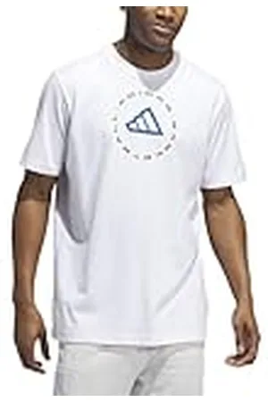 adidas Hombre Hoops Emblem Graphic tee, White, L