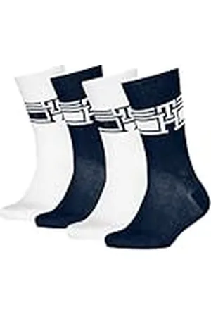 Tommy Hilfiger Sport Monogram Calcetines de tripulación, , 31-34 (Pack de 4) Unisex niños