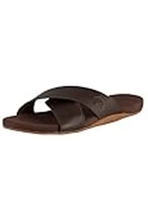 Timberland Seaton Bay Cross Strap Slide, Sandalias Hombre, Marrón (Dark Brown Leather), 40 EU