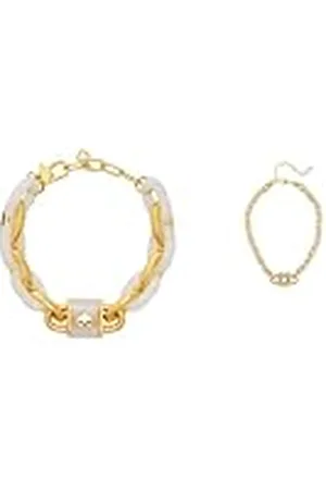 Kate Spade Collar y pulsera Statement Link, oro blanco