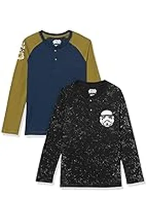 Amazon Disney | Marvel | Star Wars Camisetas Henley de Manga Larga Niño, Pack de 2, , 4 años