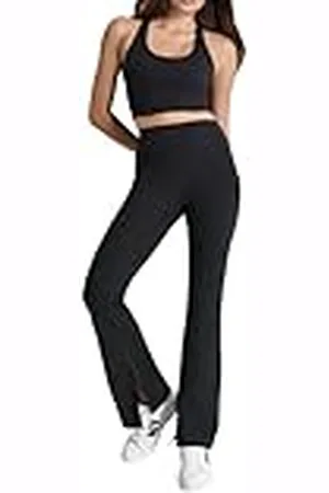 DKNY Balance Compression High Waist Flare Tight with Slit Pantalones, , M Mujeres