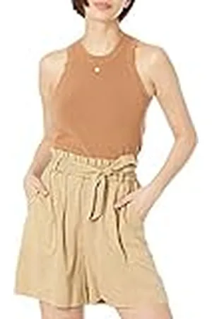 THE DROP Gina Top sin Mangas de Punto con Cuello Cerrado Recortado para Mujer, , XXL
