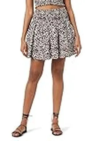 THE DROP Rosalia Smocked Waist Mini Skirt Minifalda, , XXS