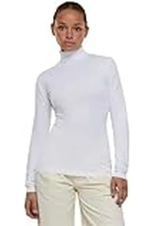 Urban classics Ladies Knitted Turtleneck Sweater Sudadera, White, S para Mujer