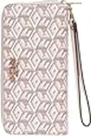 Guess Laurel - Cartera grande con cremallera para mujer, bolso de mano, logotipo de arena, talla única, Logotipo de arena, Talla única