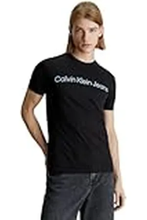 Calvin Klein Jeans Camiseta de Manga Corta para Hombre Institutional Logo Slim Fit, Negro (Ck Black), XXS