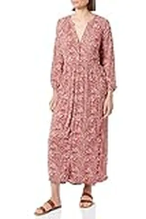 Noppies Dress Erba Nursing 3/4 Sleeve All Over Print Vestido, Mineral Red-P436, 44 para Mujer