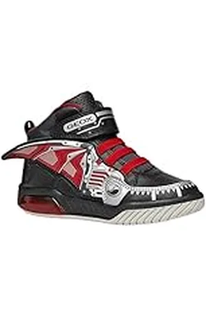 Geox J INEK Boy B, Zapatillas, Black/Red, 33 EU