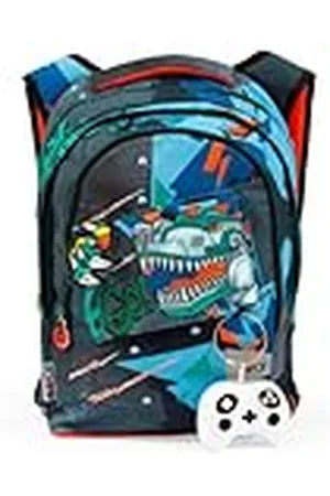Giochi Preziosi Go Pop - Mochila extensible redonda modelo T-Rex, 3 compartimentos y bolsillos interiores, respaldo y correas acolchadas, con banda personalizada y Pop Up, , L, Casual