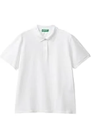 Benetton Camiseta Polo M/M 3WG9D300E Camisa, Color Blanco, XL para Mujer