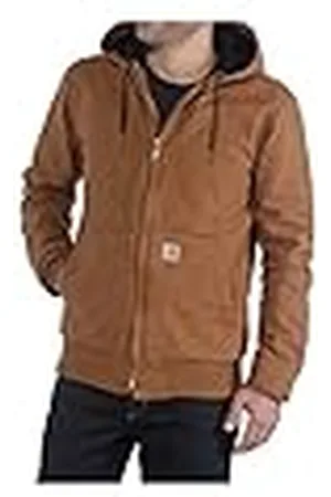 Carhartt Hombre, Chaqueta De Estilo Deportivo, Aislada, En Algodón De Lona Con Efecto Desgastado, Ajuste Holgado, Marrón ®, S