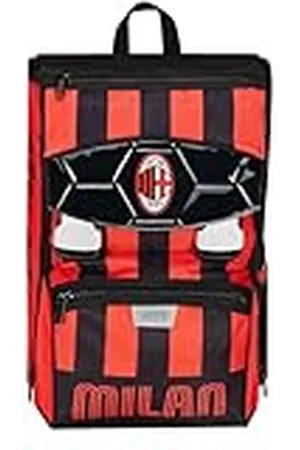 7 for all Mankind Mochila escolar extensible A.C. Milan fútbol – Path of Victory, y rojo – Mochila doble compartimento desmontable mediante cremallera y con bolsillo porta botella, mochila niño,