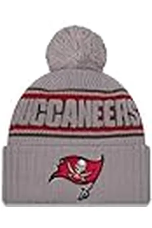 New Era Tampa Bay Buccaneers NFL 2024 Sideline Sport Knit Gris Gorro con Pompón