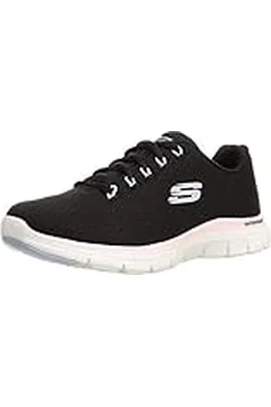 Skechers FLEX APPEAL 4.0 COATED FIDELITY, Zapatillas para Mujer, Black Mesh/Pink Trim, 38 EU