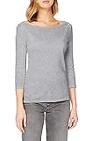 Benetton (Z6ERJ) Maglia M/L, Camiseta Mujer, Gris (Grigio Melange Medio 501), S
