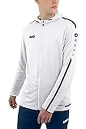 Jako Striker 2.0 Chaqueta con Capucha, Hombre, Color Blanco y Azul Marino, S